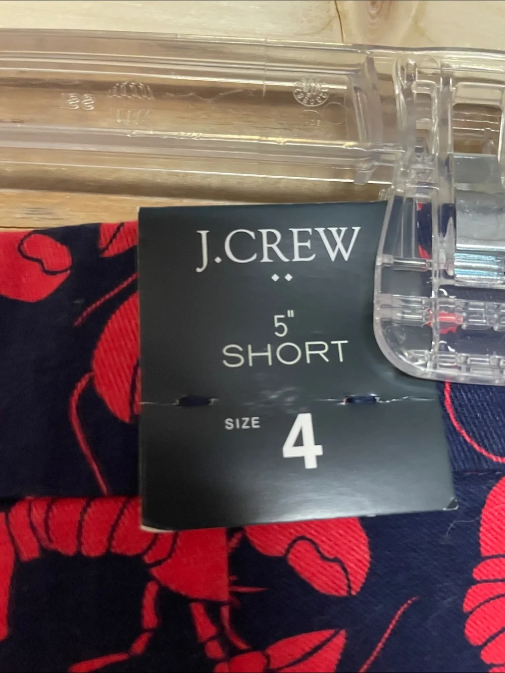 J. Crew size 4 Blue and Red Lobster Print Chino 5” Inseam Shorts with Pockets - Picture 6 of 9